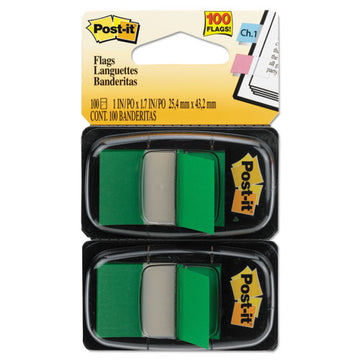 Post-it® Flags Standard Page Flags In Dispenser, Green, 100 Flags-dispenser freeshipping - TVN Wholesale